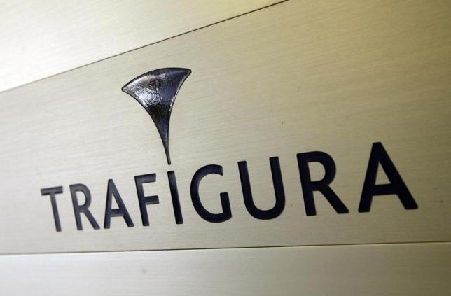 Trafigura logo is pictured in the company entrance in Geneva March 11, 2012.  REUTERS/Denis Balibouse