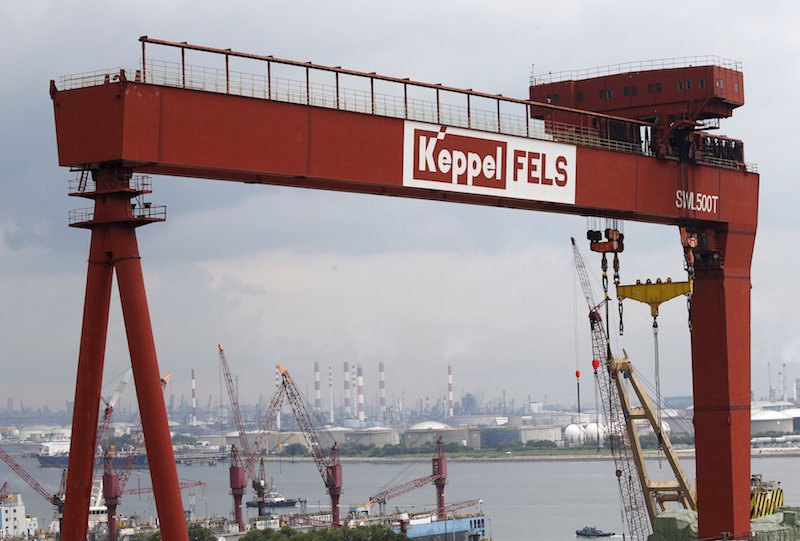 A view of a Keppel Corporation shipyard in Singapore January 19, 2016. Singapore's Keppel Corporation Ltd said on Thursday its fourth-quarter net profit fell 44 percent and its 2015 profit dropped to a five-year low as plunging oil prices hit demand for offshore rigs. Picture taken January 19, 2016.  REUTERS/Edgar Su