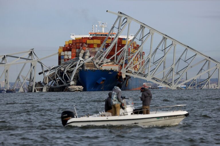 Shipping traffic freezes up in port waters after Baltimore bridge collapse