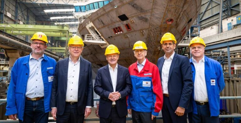 Scholz Vows to Keep Meyer Werft Shipyard Afloat