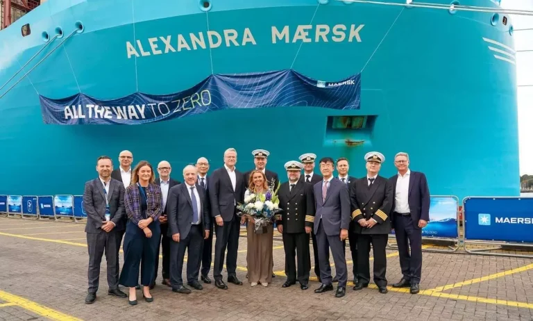 Maersk names latest vessel of its dual-fuel methanol fleet “Alexandra Mærsk” in Felixstowe
