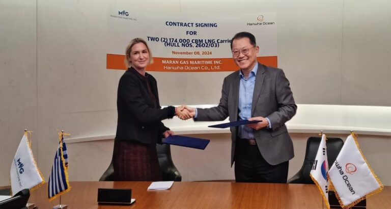 Hanwha Ocean secures 713.5 Bil. won order for LNG carriers from Maran Gas