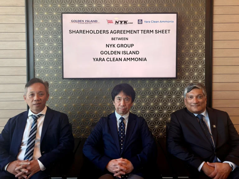 NYK Line, Golden Island, and Yara Clean Ammonia unveil landmark partnership to jointly drive ammonia fuel sales & marketing in Singapore
